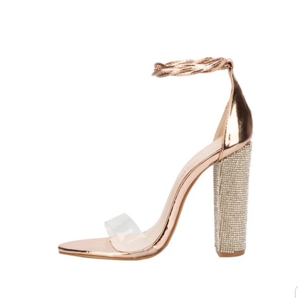 💝LAST ONE💝Riri Rhinestone Ankle Strap Sexy Heels - Picture 5 of 8